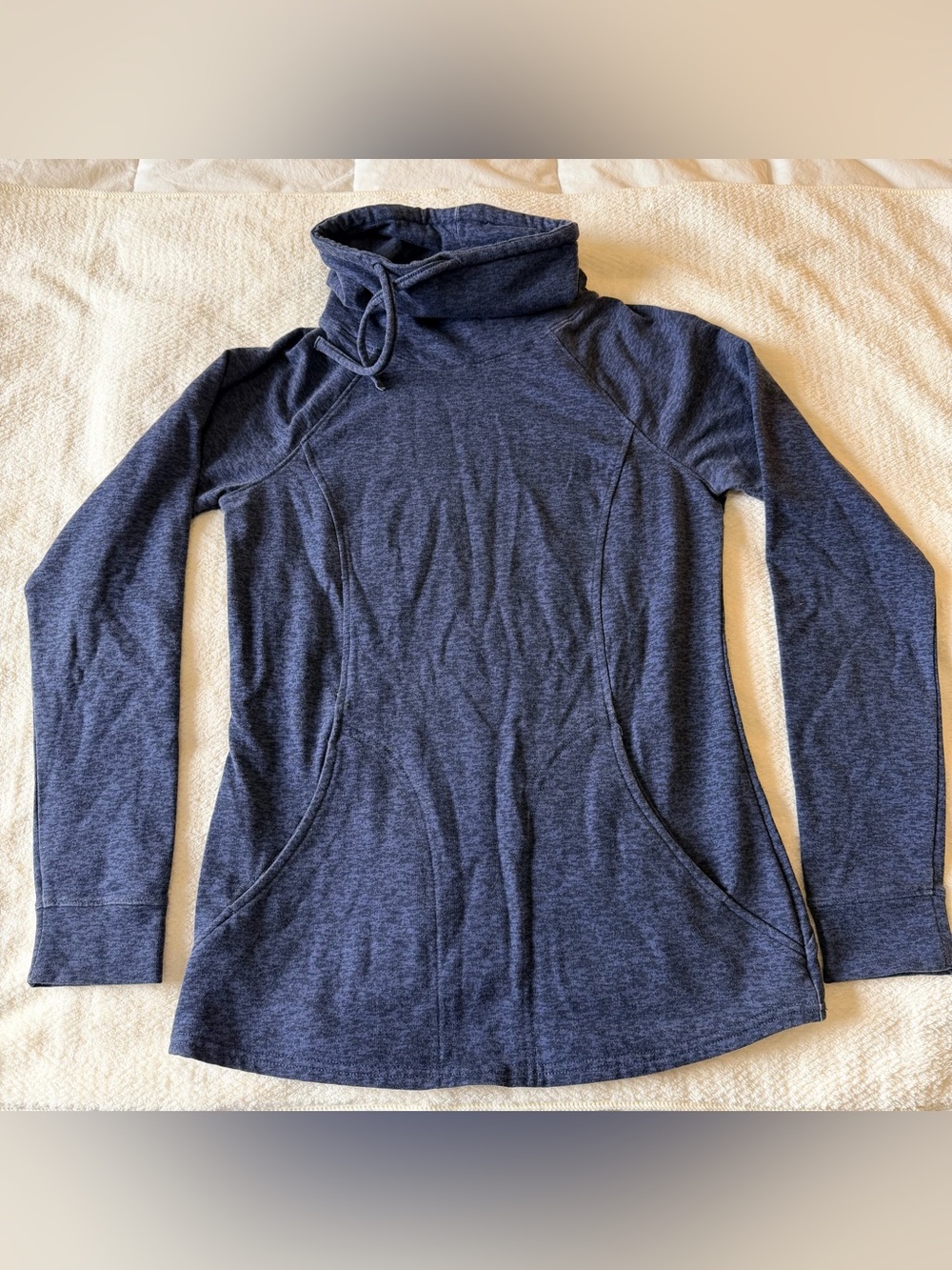 Women’s Navy Blue Funnel Neck Hoodie Sweatshirt